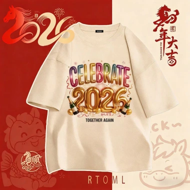 Áo thun nam nữ 250GSM 100% cotton mẫu Tết 2.026 RTOML13 giá 69k giảm mạnh 10 Áo thun nam nữ 250GSM 100% cotton mẫu Tết 2.026 RTOML13 giá 69k giảm mạnh 10