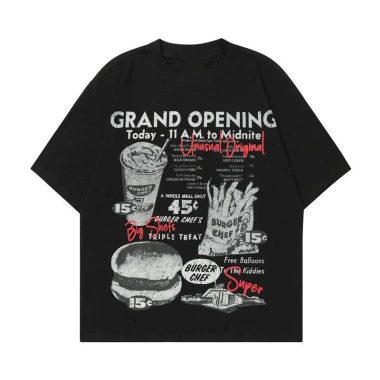Áo thun nam nữ form rộng in Hamburger mùa hè tay ngắn RTOML - Giá 69.000₫