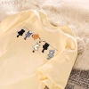 Áo thun nam nữ form rộng in mèo con hoạt hình dễ thương, cổ tròn 100% cotton RTOML