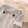 Áo thun nam nữ form rộng in mèo con hoạt hình dễ thương, cổ tròn 100% cotton RTOML 2