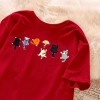 Áo thun nam nữ form rộng in mèo con hoạt hình dễ thương, cổ tròn 100% cotton RTOML 3