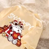 Áo thun nam nữ form rộng in mèo con hoạt hình dễ thương, cổ tròn 100% cotton RTOML 6