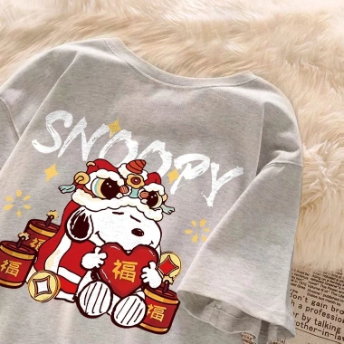 Áo thun nam nữ form rộng in mèo con hoạt hình dễ thương, cổ tròn 100% cotton RTOML