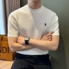 Áo thun nam slim fit mùa hè thêu đan tay ngắn công sở và thường ngày giá 282.960 vnd 2
