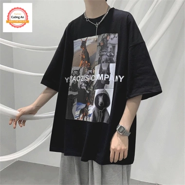 Áo thun nam tay lỡ cổ tròn cotton thoáng mát ATN020 - Cường An Fashion