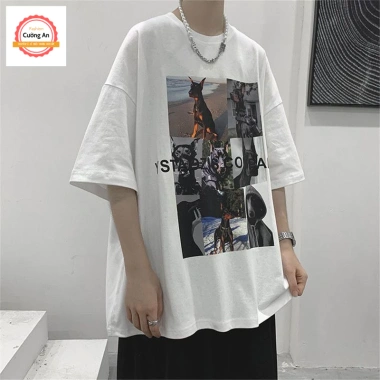 Áo thun nam tay lỡ cổ tròn cotton thoáng mát ATN020 - Cường An Fashion