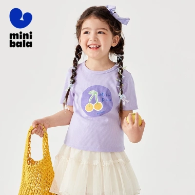 Áo thun ngắn tay bé gái Minibala mùa hè, cổ tròn mềm mại, thoáng khí đa năng 295.920₫ 3