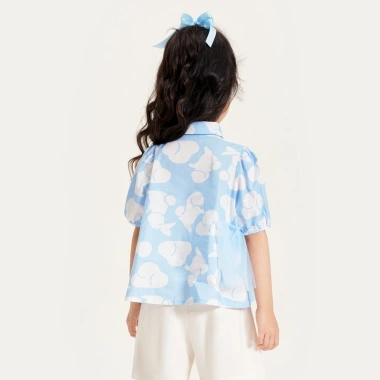 Áo thun ngắn tay cổ búp bê mùa hè bé gái minibala áo sơ mi cha mẹ con giảm giá 4