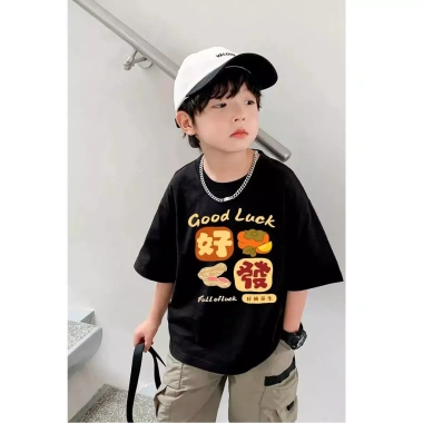 Áo Thun Ngắn Tay Cotton Nguyên Chất In Hình May Mắn Đồ Trẻ Em Chất Lượng Cho Bé Yêu 1-13 Tuổi - Mùa Hè Không Nhăn Thoáng Mát, Giảm Giá Sốc 143.332₫