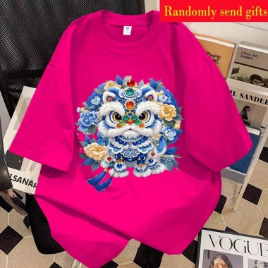 Áo Thun Ngắn Tay Gia Đình 100% Cotton RANZIHUI Màu Đỏ – Phù hợp Lễ Tết, Giá ưu đãi 138,240₫