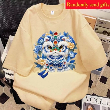 Áo Thun Ngắn Tay Gia Đình 100% Cotton RANZIHUI Màu Đỏ – Phù hợp Lễ Tết, Giá ưu đãi 138,240₫