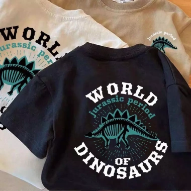 Áo thun ngắn tay in hình dinosaur đơn giản, cổ trễ, phiên bản Hàn Quốc - Mặc đẹp dịp nghỉ hè, giá ưu đãi 143,332₫ 7