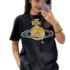 Áo thun ngắn tay in phun nổ Vivienne Westwood Saturn mùa xuân hè unisex tối giản giá 180k 5
