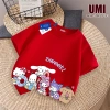 Áo thun ngắn tay NASA màu đen bé gái 3-16, rộng rãi cotton mềm, in sinh vật đáng yêu, giao hàng trong ngày - 85k 2