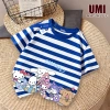 Áo thun ngắn tay NASA màu đen bé gái 3-16, rộng rãi cotton mềm, in sinh vật đáng yêu, giao hàng trong ngày - 85k 8
