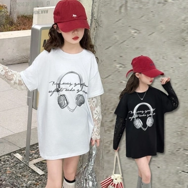 Áo thun ngắn tay nữ, bé gái cotton Hàn Quốc size 18‑50kg, mẫu Tai nghe, giảm còn 56k 2 Áo thun ngắn tay nữ, bé gái cotton Hàn Quốc size 18‑50kg, mẫu Tai nghe, giảm còn 56k 2