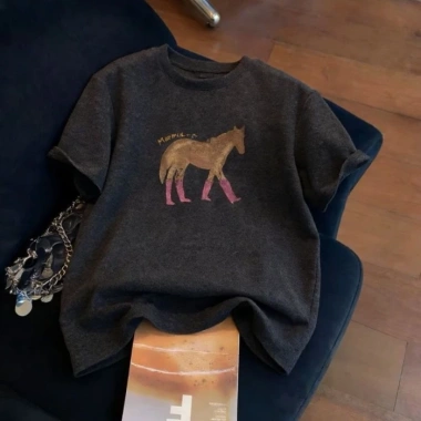 Áo Thun Ngắn Tay Nữ Retro Họa Tiết Pony Thời Trang Hè Giá 110.160 VND 8 Áo Thun Ngắn Tay Nữ Retro Họa Tiết Pony Thời Trang Hè Giá 110.160 VND 8