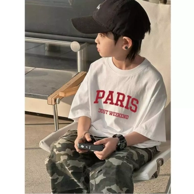 Áo Thun Ngắn Tay PARIS Phong Cách Hàn Quốc - Bé Gái Cỡ Lớn và Bé Trai, Giá chỉ 85.999₫ (Giá Gốc 110.079₫) 9