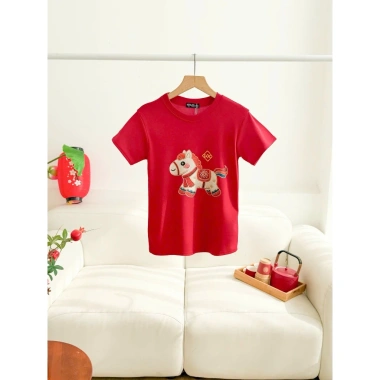 Áo thun ngựa lộc đa màu size nhóm gia đình, chất borip mềm mịn, giá 99.000₫