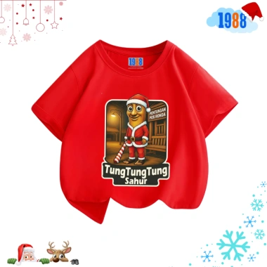 Áo thun Noel 1.988 màu đỏ cotton cho bé trai và bé gái - Giá ưu đãi 90.000₫