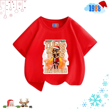 Áo thun Noel 1.988 màu đỏ cotton cho bé trai và bé gái - Giá ưu đãi 90.000₫