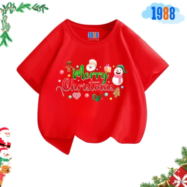 Áo thun Noel cho bé trai & bé gái – Áo phông đỏ in hình Giáng Sinh, cotton co giãn 4 chiều, giá ưu đãi 90k 4