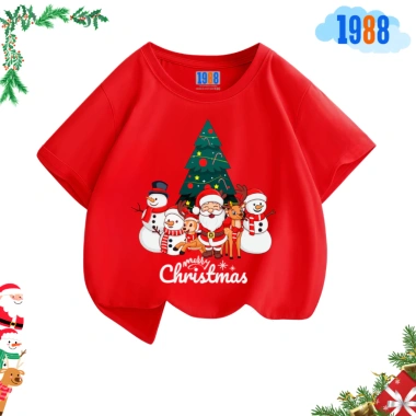 Áo thun Noel cho bé trai & bé gái – Áo phông đỏ in hình Giáng Sinh, cotton co giãn 4 chiều, giá ưu đãi 90k 5