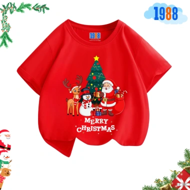 Áo thun Noel cho bé trai & bé gái – Áo phông đỏ in hình Giáng Sinh, cotton co giãn 4 chiều, giá ưu đãi 90k 6