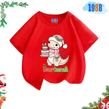 Áo thun Noel cho bé trai & bé gái – Áo phông đỏ in hình Giáng Sinh, cotton co giãn 4 chiều, giá ưu đãi 90k 9