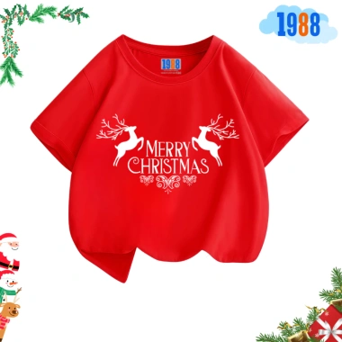 Áo thun Noel cho bé trai & bé gái – Áo phông đỏ in hình Giáng Sinh, cotton co giãn 4 chiều, giá ưu đãi 90k 10