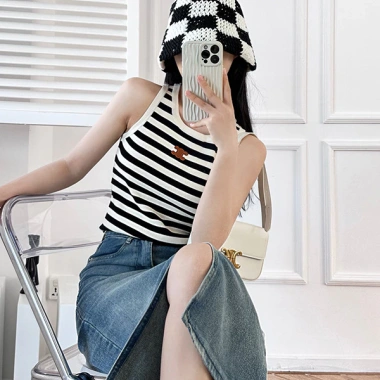 Áo Thun Nữ 3 Lỗ Kẻ Celixx Quảng Châu - Thiết Kế Đẹp, Giá 106.500₫