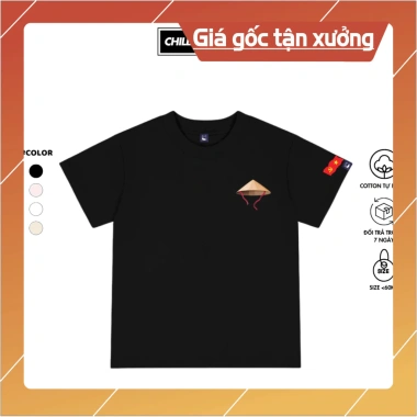 Áo Thun Nữ Baby Tee Ôm Tay Ngắn Cổ Tròn In Nón Lá Cờ Đỏ Thoáng Mát Mềm Mịn 144k