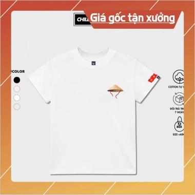 Áo Thun Nữ Baby Tee Ôm Tay Ngắn Cổ Tròn In Nón Lá Cờ Đỏ Thoáng Mát Mềm Mịn 144k