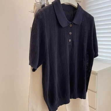 Áo Thun Nữ Cổ Polo Tay Ngắn Lụa Lạnh Cao Cấp, Ôm Sát, Mỏng Nhẹ, Đa Năng Cho Mùa Hè - Giá 173,576₫ 5