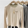 Áo thun nữ cổ tròn mùa thu cotton dài tay, màu tương phản, vừa vặn - Giá ưu đãi 169.200₫ 5