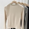 Áo thun nữ cổ tròn mùa thu cotton dài tay, màu tương phản, vừa vặn - Giá ưu đãi 169.200₫ 9