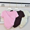 Áo Thun Nữ Cổ V Sẵn Mút Ngực Cotton Thấm Hút Mồ Hôi Co Giãn 4 Chiều - Giá 280k 6