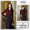Áo thun nữ công sở dài tay, body ôm co giãn, phom sang trọng, phối chân váy A - 290k