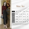 Áo thun nữ công sở dài tay, body ôm co giãn, phom sang trọng, phối chân váy A - 290k 2