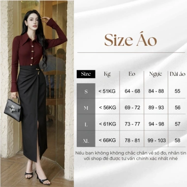 Áo thun nữ công sở dài tay, body ôm co giãn, phom sang trọng, phối chân váy A - 290k 2
