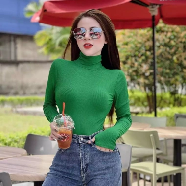 Áo thun nữ dài tay cổ lọ croptop chất tăm, siêu mềm, xinh xinh đẹp, giá ưu đãi, giảm 23% chỉ 130.410₫