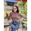 Áo thun nữ dài tay cổ lọ croptop chất tăm, siêu mềm, xinh xinh đẹp, giá ưu đãi, giảm 23% chỉ 130.410₫ 9