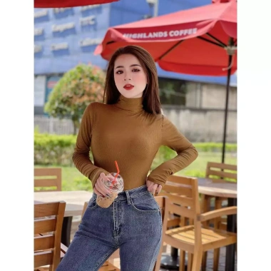 Áo thun nữ dài tay cổ lọ croptop chất tăm, siêu mềm, xinh xinh đẹp, giá ưu đãi, giảm 23% chỉ 130.410₫