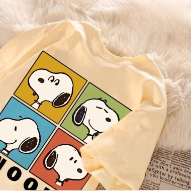 Áo thun nữ form rộng 2.025 in chú chó con hoạt hình dễ thương, cổ tròn 100% cotton Local Brand RTOML, chỉ 69.000 VND