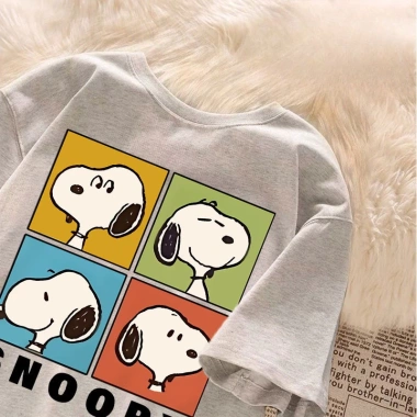 Áo thun nữ form rộng 2.025 in chú chó con hoạt hình dễ thương, cổ tròn 100% cotton Local Brand RTOML, chỉ 69.000 VND