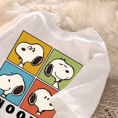 Áo thun nữ form rộng 2.025 in chú chó con hoạt hình dễ thương, cổ tròn 100% cotton Local Brand RTOML, chỉ 69.000 VND