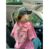 Áo thun nữ form rộng PINK tay lỡ 100% cotton phong cách Hàn Quốc - Unisex, giao hàng 24h, giá chỉ 69k 2