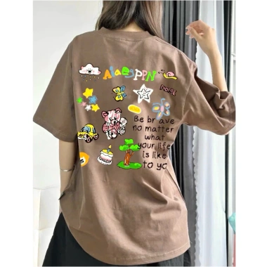 Áo thun nữ form rộng PINK tay lỡ 100% cotton phong cách Hàn Quốc - Unisex, giao hàng 24h, giá chỉ 69k 7
