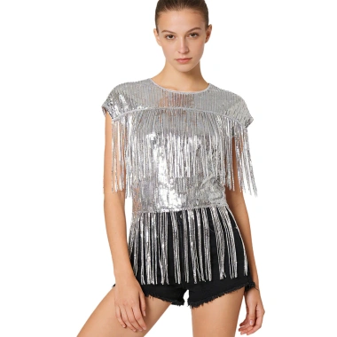 Áo thun nữ lấp lánh viền sân khấu, cổ tròn, tay tầng tua, lót rời – Top jazz dance Nyeemya 4 Áo thun nữ lấp lánh viền sân khấu, cổ tròn, tay tầng tua, lót rời – Top jazz dance Nyeemya 4
