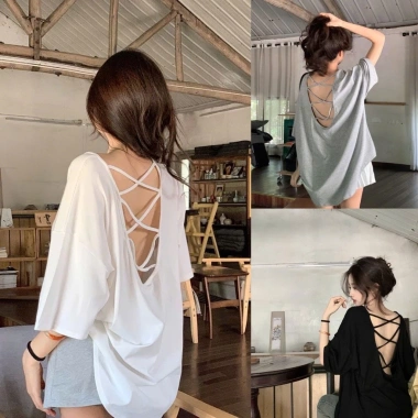 Áo thun nữ mùa hè dáng rộng dây đan hở lưng quyến rũ: Hottrend KHOSI SP274 giá 149k 10 Áo thun nữ mùa hè dáng rộng dây đan hở lưng quyến rũ: Hottrend KHOSI SP274 giá 149k 10